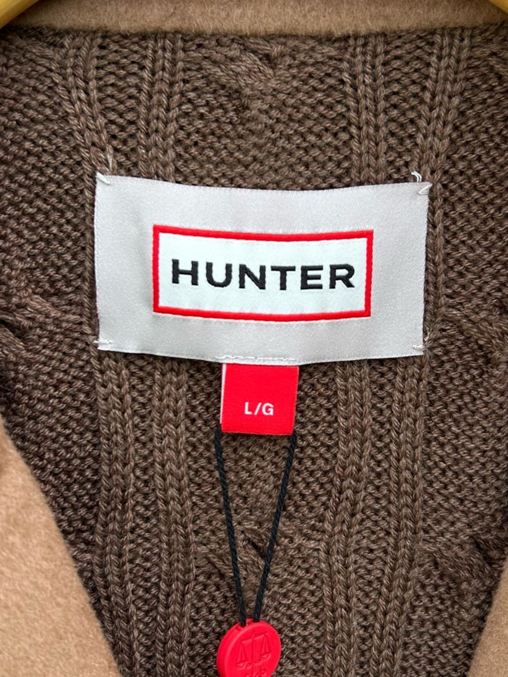 NWT Hunter Double Breasted Wool Blend Sweater Jacket Camel Tan Brown L - Picture 5 of 16